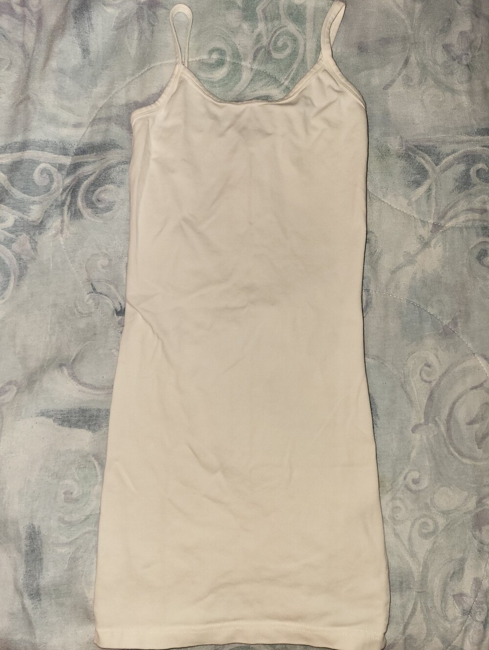 BKE White Extra Long Women's Camisole Tank Top, Size S